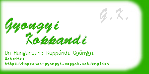 gyongyi koppandi business card