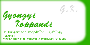 gyongyi koppandi business card